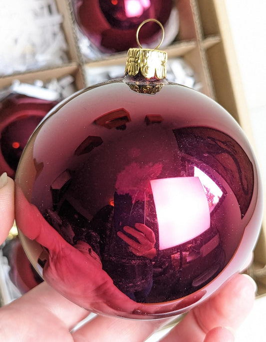 Vintage Burgundy Red Christmas Ornaments