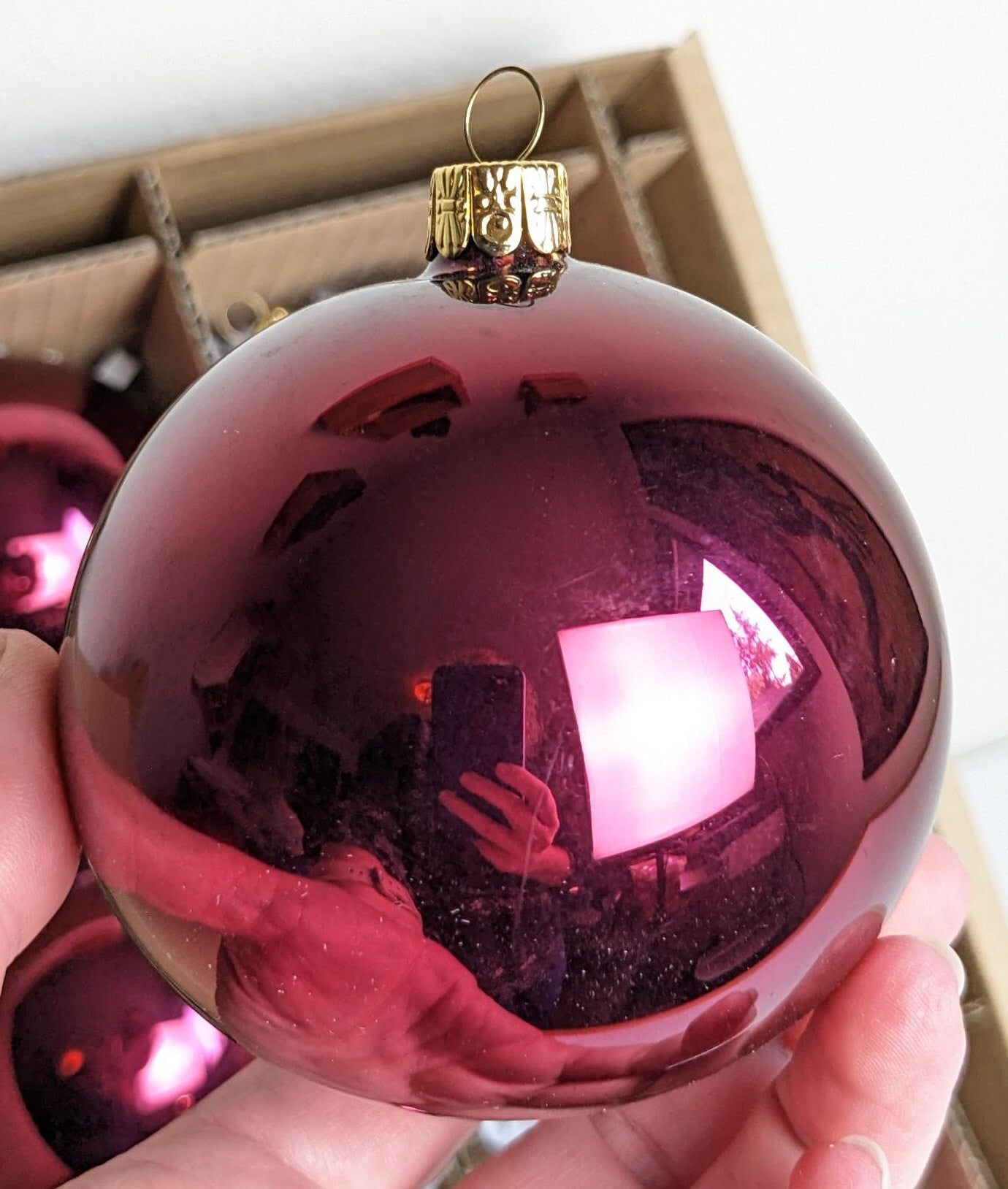 Vintage Burgundy Red Christmas Ornaments