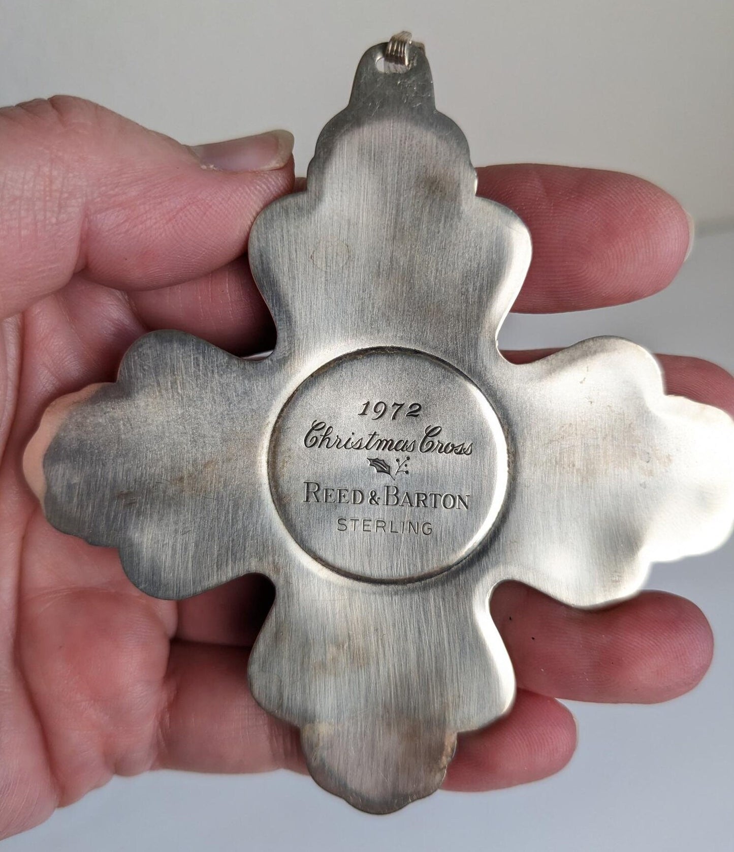 Vintage 1972 Reed & Barton Sterling Silver Christmas Cross Ornament.