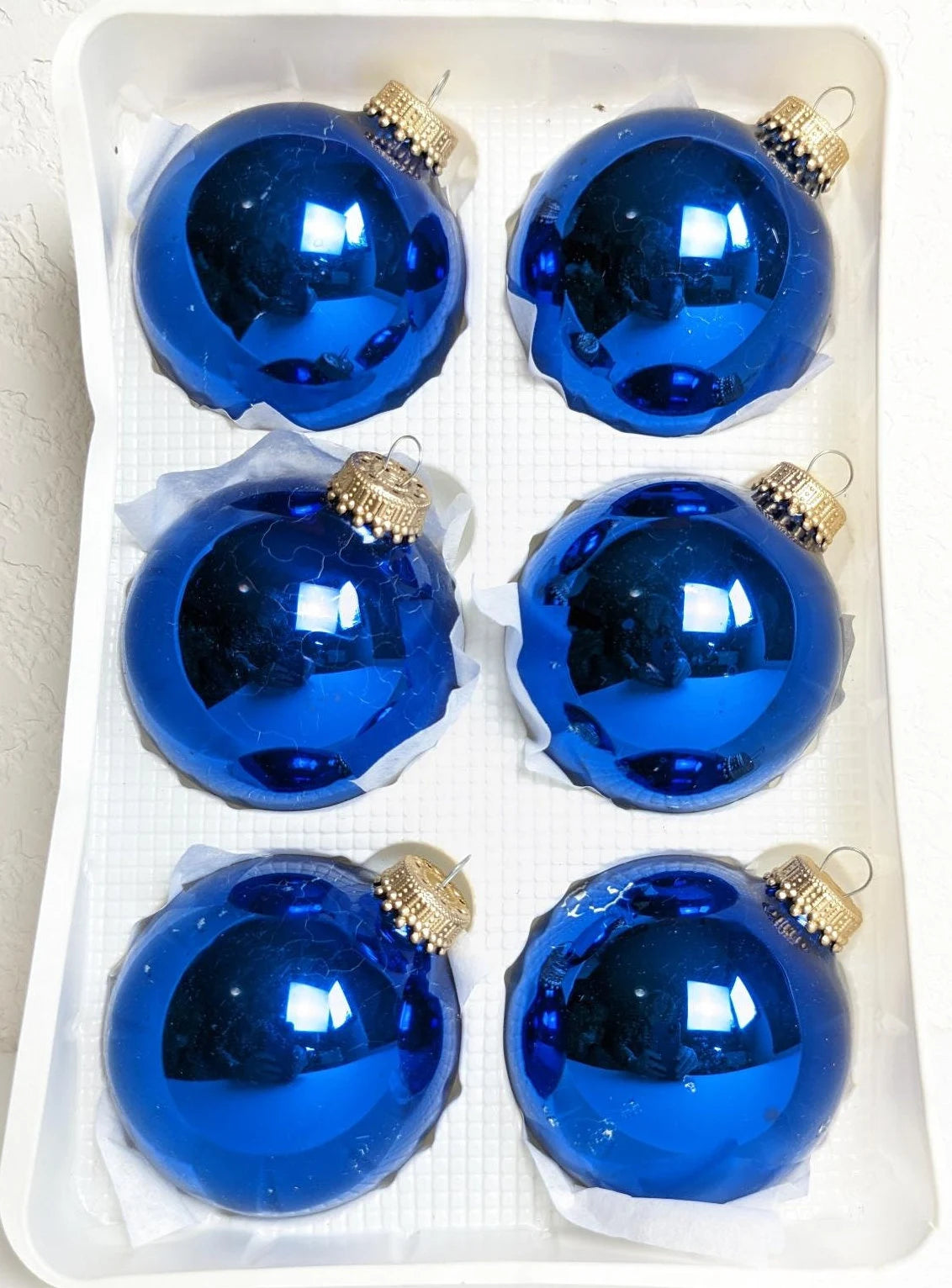 Vintage Blue Krebs Christmas Ornaments