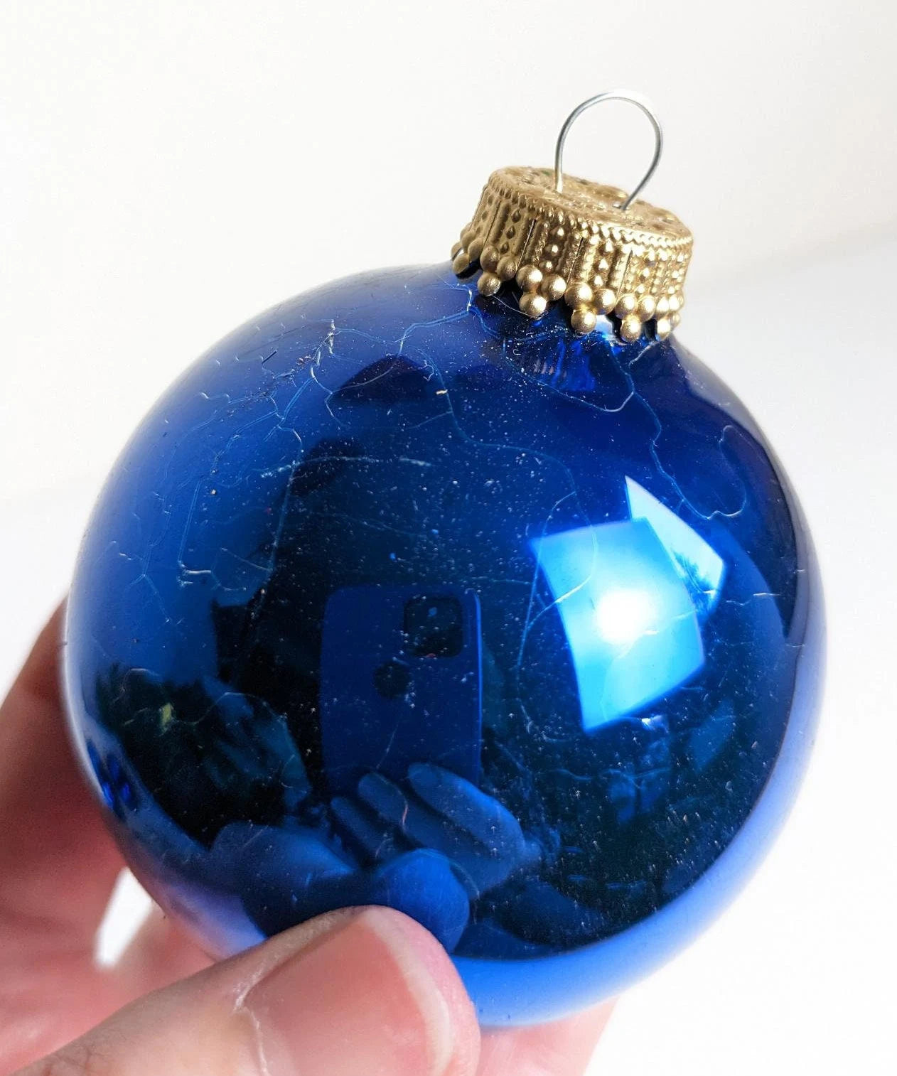 Vintage Blue Krebs Christmas Ornaments