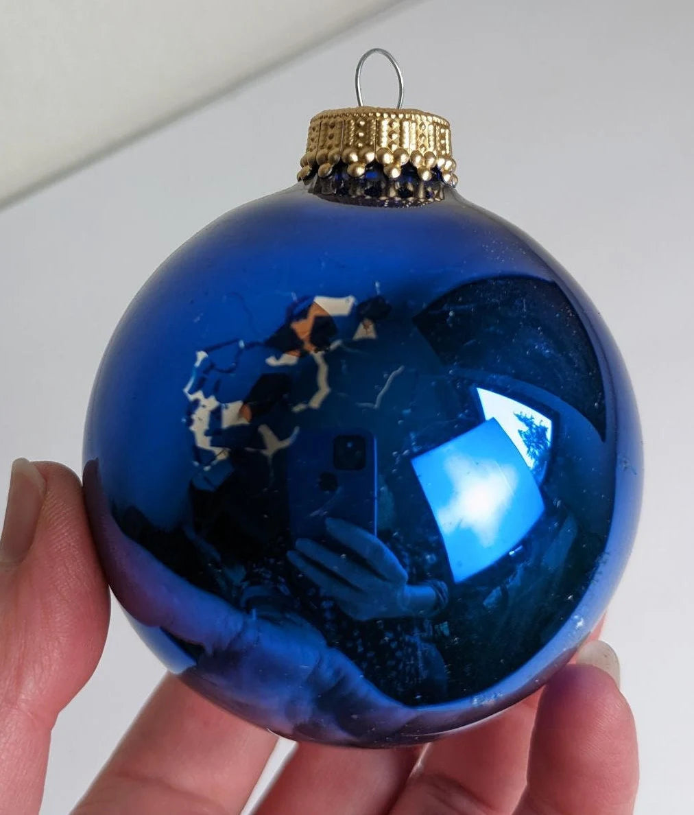 Vintage Blue Krebs Christmas Ornaments