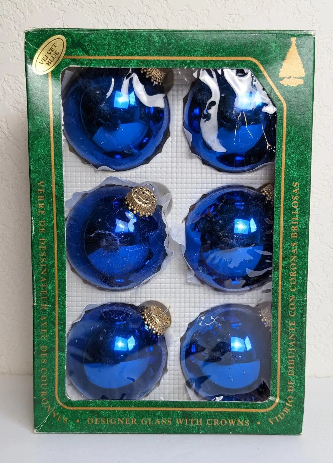 Vintage Blue Krebs Christmas Ornaments