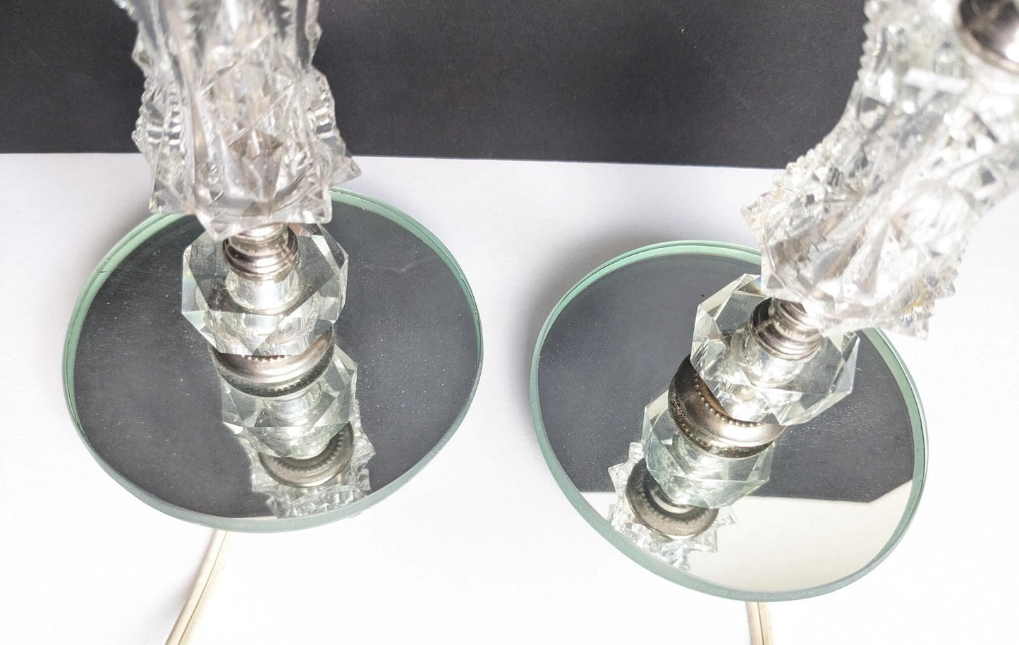 Vintage Lamps Clear Acrylic & Mirror Lamp Bases