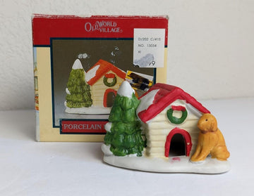 Vintage Christmas Village Accessories Dog House