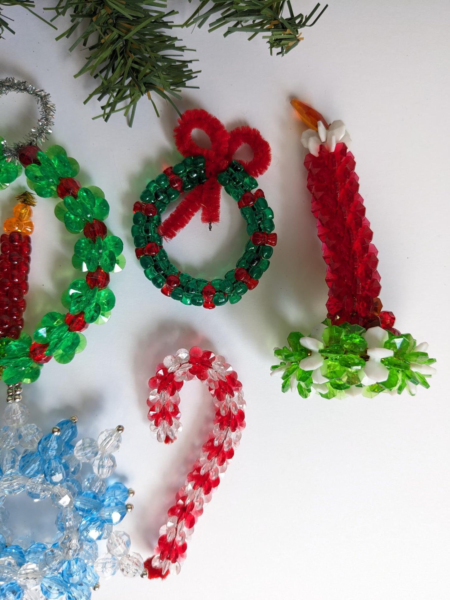 Beaded Christmas Ornament, Set of 9