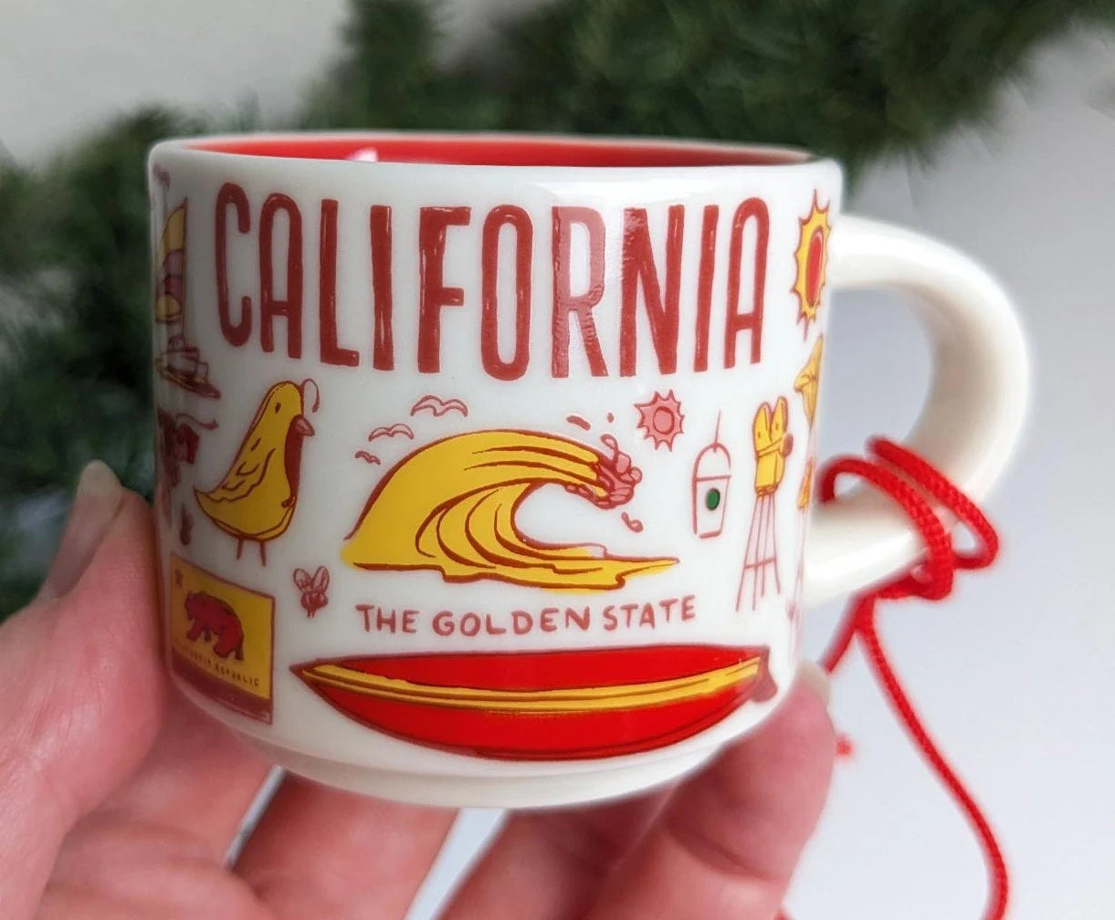 California Starbucks Mug Christmas Ornament