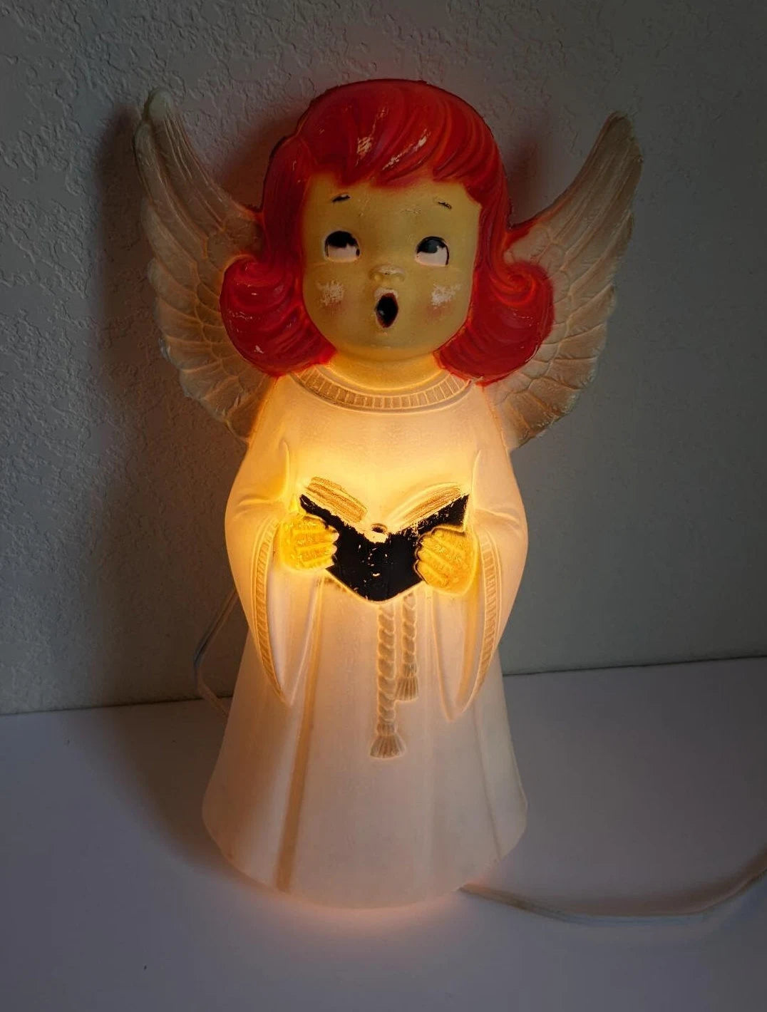 Blow Mold Vintage Light Up Christmas Angel