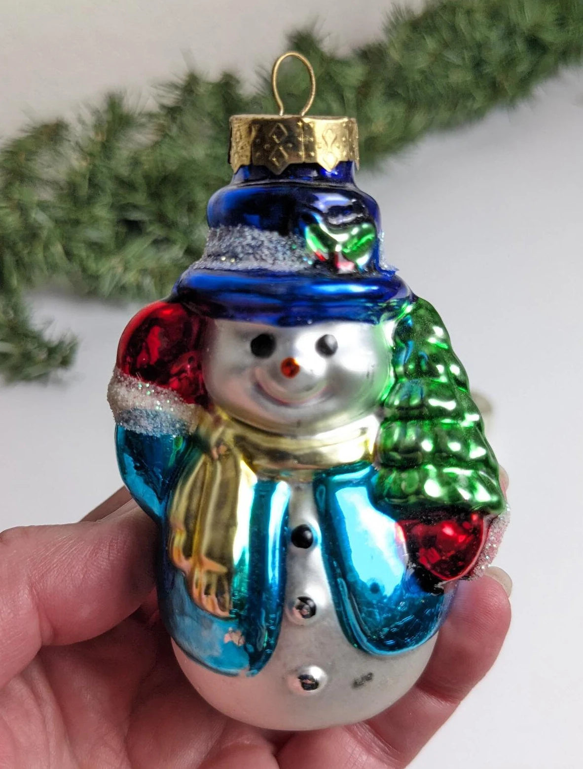 Snowman Christmas Set of 3 Glass Ornaments