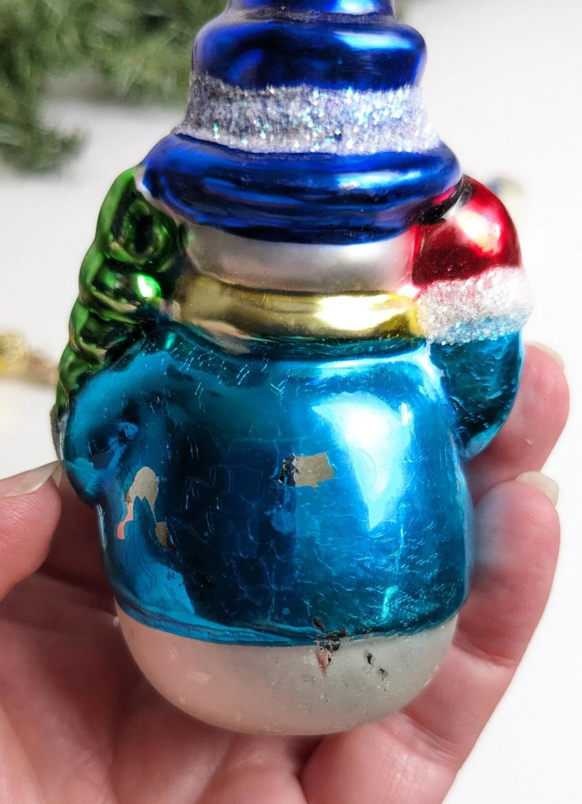 Snowman Christmas Set of 3 Glass Ornaments