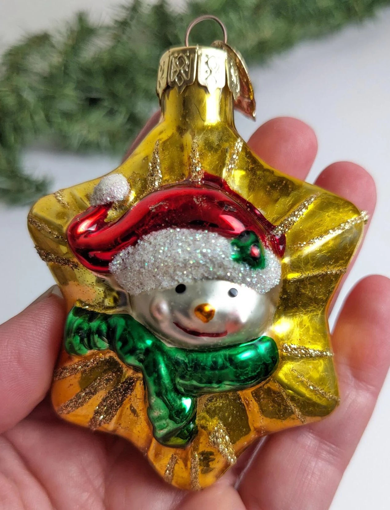 Snowman Christmas Set of 3 Glass Ornaments