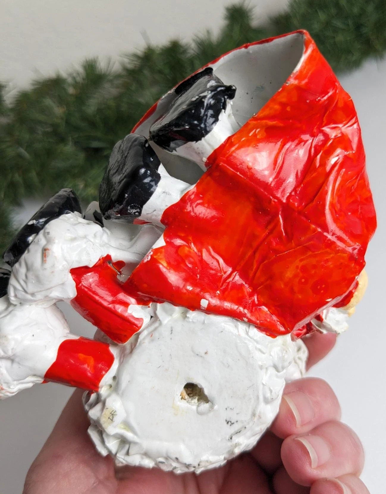 Santa and Mrs. Claus Paper Mache Christmas Ornaments