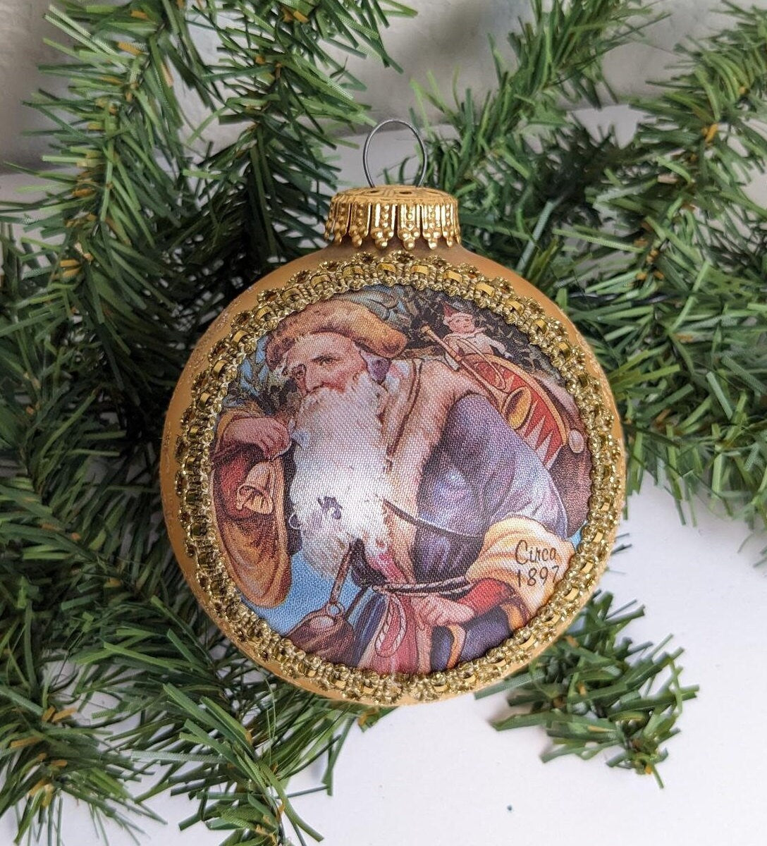 Vintage Krebs Buller Clos Masters on Silk Christmas Ornament