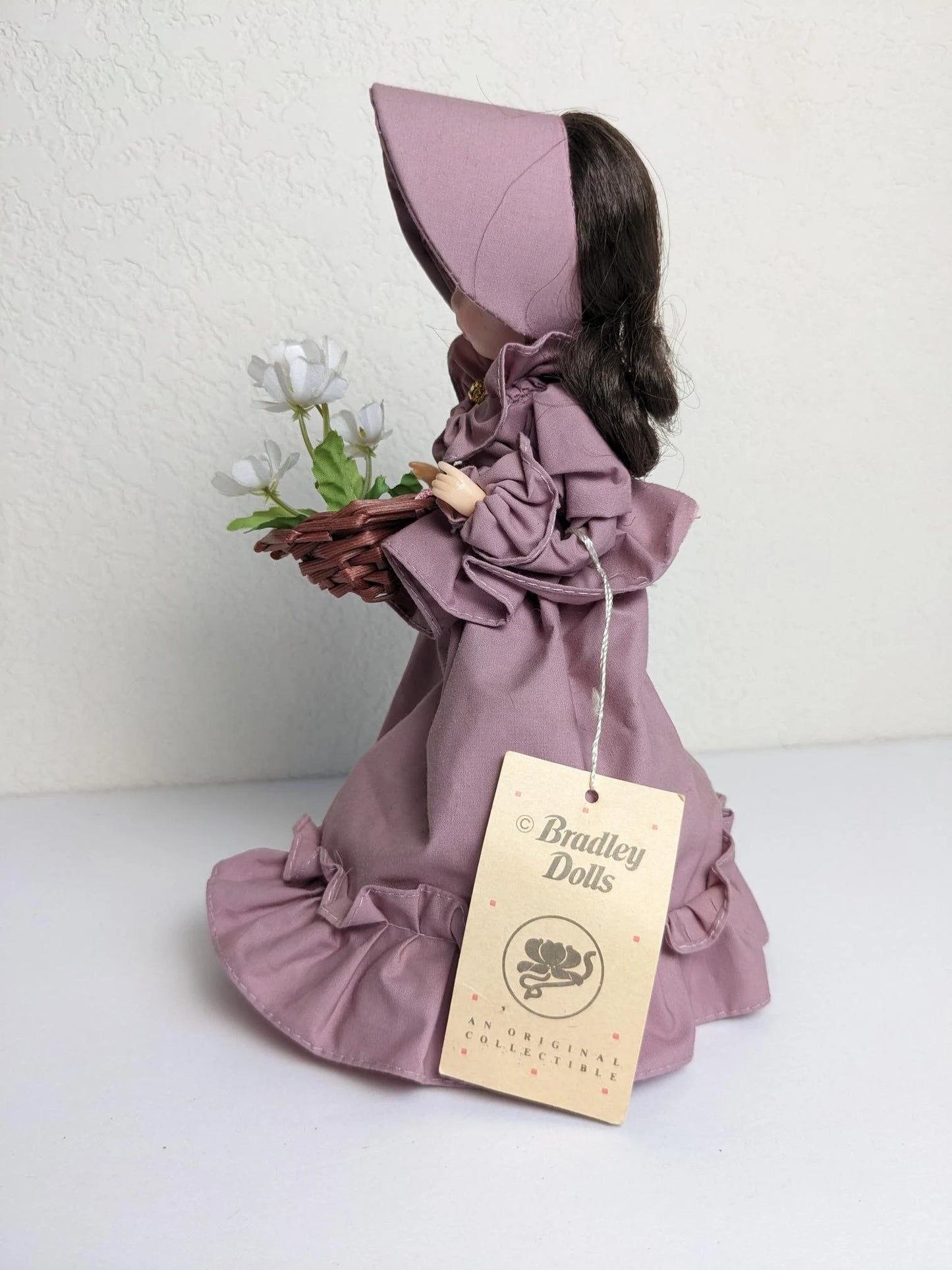 Vintage Bradley Doll with Purple Dress & Bonnet