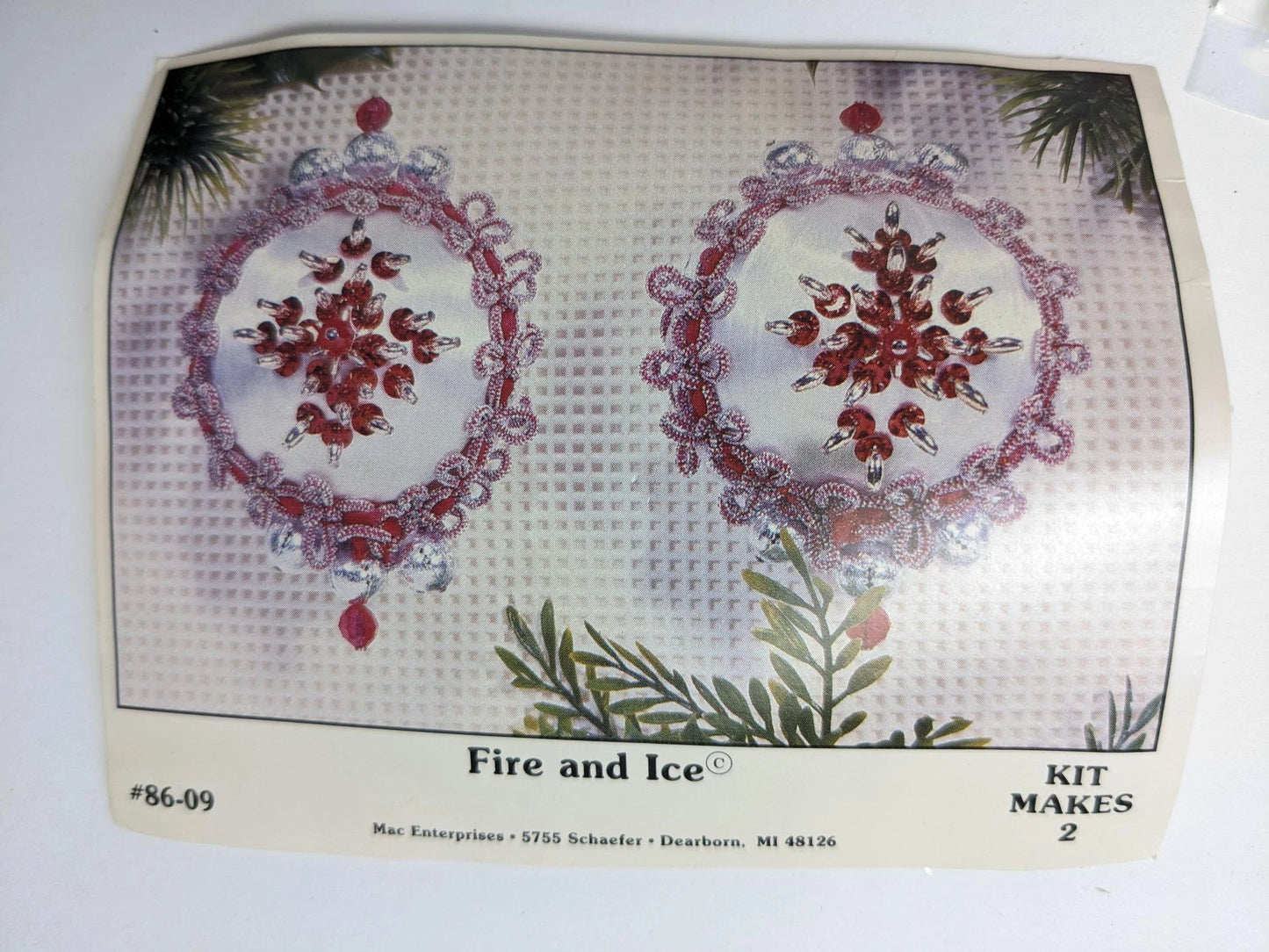 Fire & Ice Beaded Satin Christmas Ornament Kit