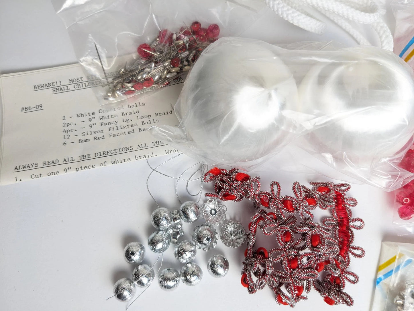 Fire & Ice Beaded Satin Christmas Ornament Kit