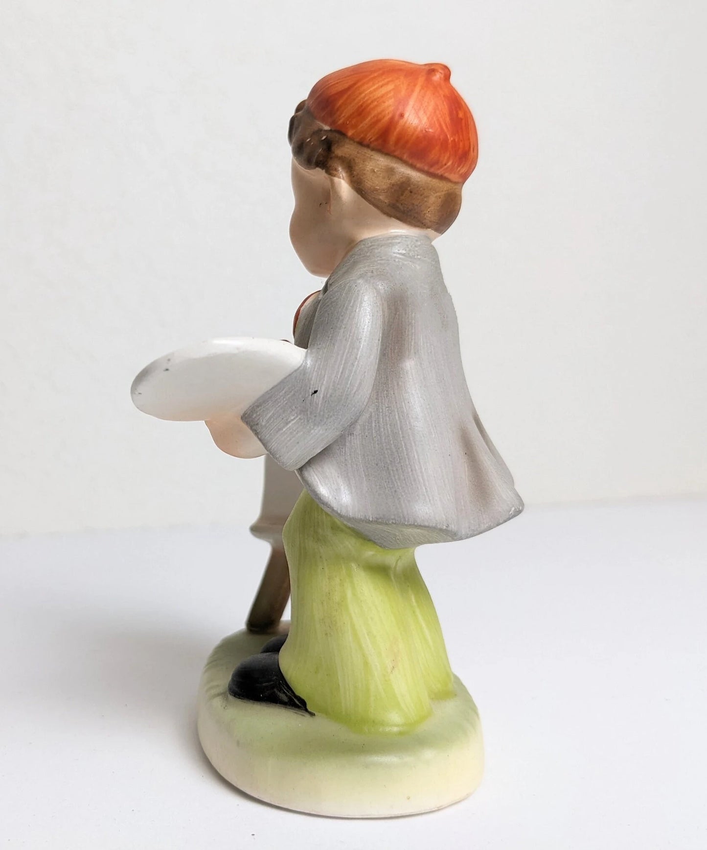 Vintage Napco Painting Boy with Bird Figurine