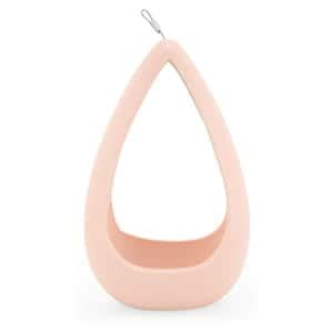 Cone Shaped Coral Pink Ceramic Hanging Planter by Arcadia Gardening Products 8-1/2 in. x 5-1/4 in.