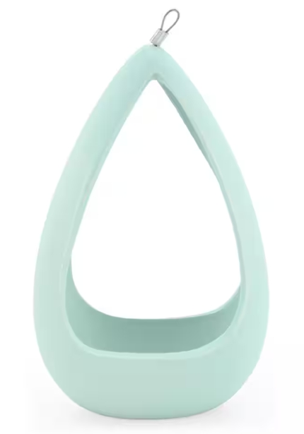 Cone Shaped Mint Green Ceramic Hanging Planter by Arcadia Gardening Products 8-1/2 in. x 5-1/4 in.