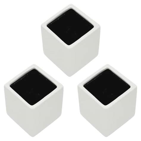 Cube Wall Planter - White - New In Box - Arcadia Garden Products 6" tall cube