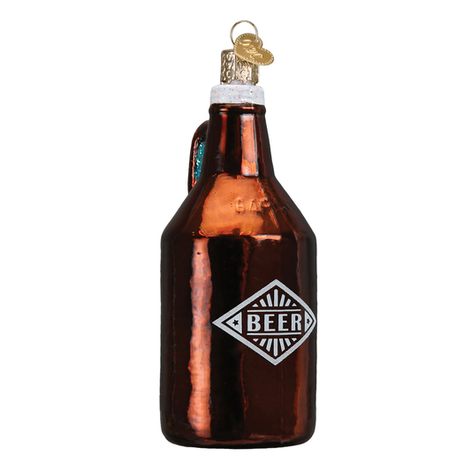 Beer Growler - Blown Glass Tree Ornament by Old World Christmas - RETIRED