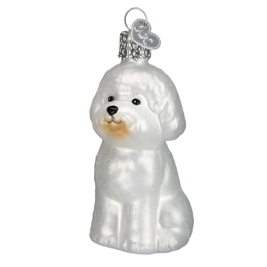 Bichon Frise Dog Blown Glass Tree Ornament by Old World Christmas