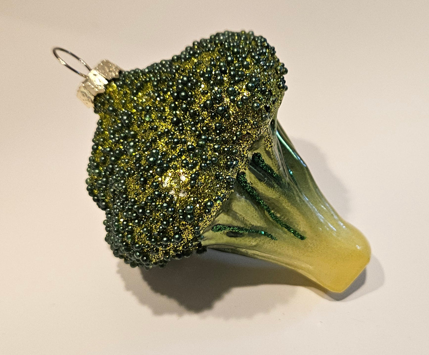 Vintage Broccoli Glass Hanging Christmas Tree Ornament
