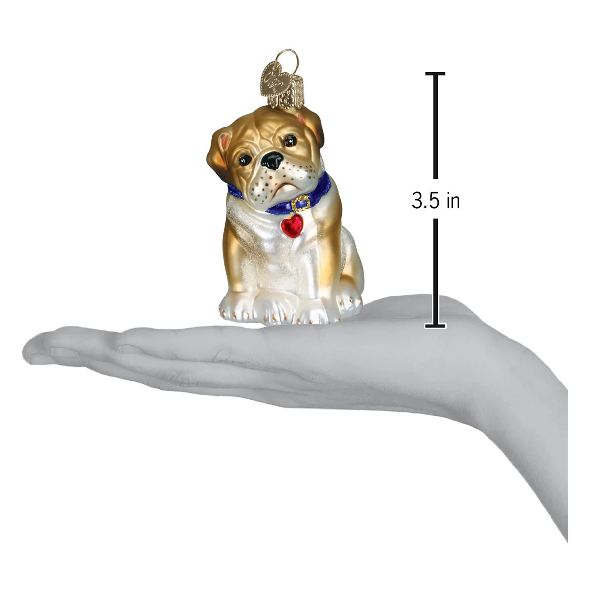 Bull Pup Bulldog Blown Glass Dog Tree Ornament by Old World Christmas