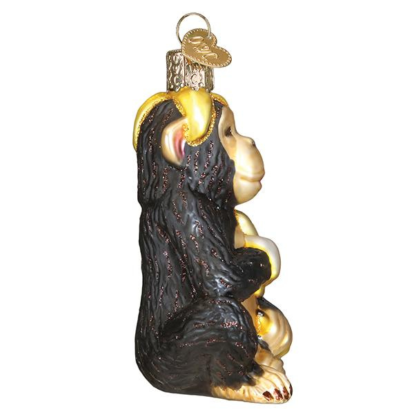 Chimpanzee Blown Glass Tree Ornament by Old World Christmas - Hand Painted