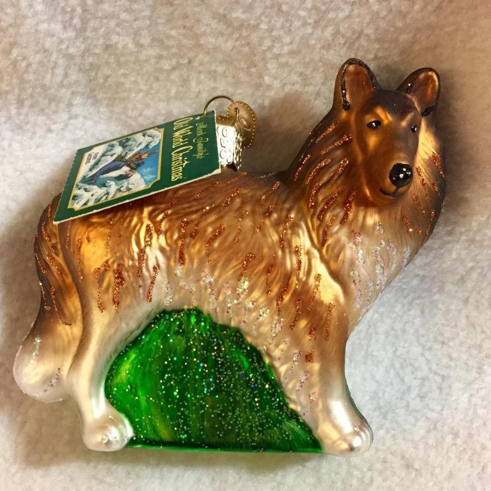 Tan Collie Old World Christmas Ornament