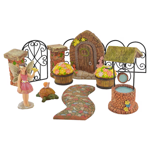 Pebble Lane Fairy Garden Kit by Arcadia Garden Products - 11 piece kit