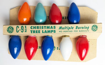 Vintage GE Christmas Light Replacement Bulb Set of 9