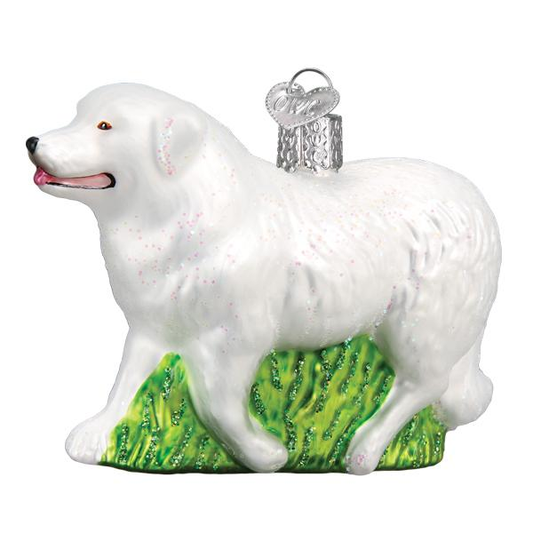 Great Pyrenees Dog - Blown Glass Tree Ornament by Old World Christmas