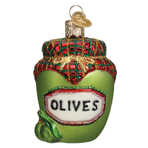 Jar Of Olives - Blown Glass Tree Ornament by Old World Christmas