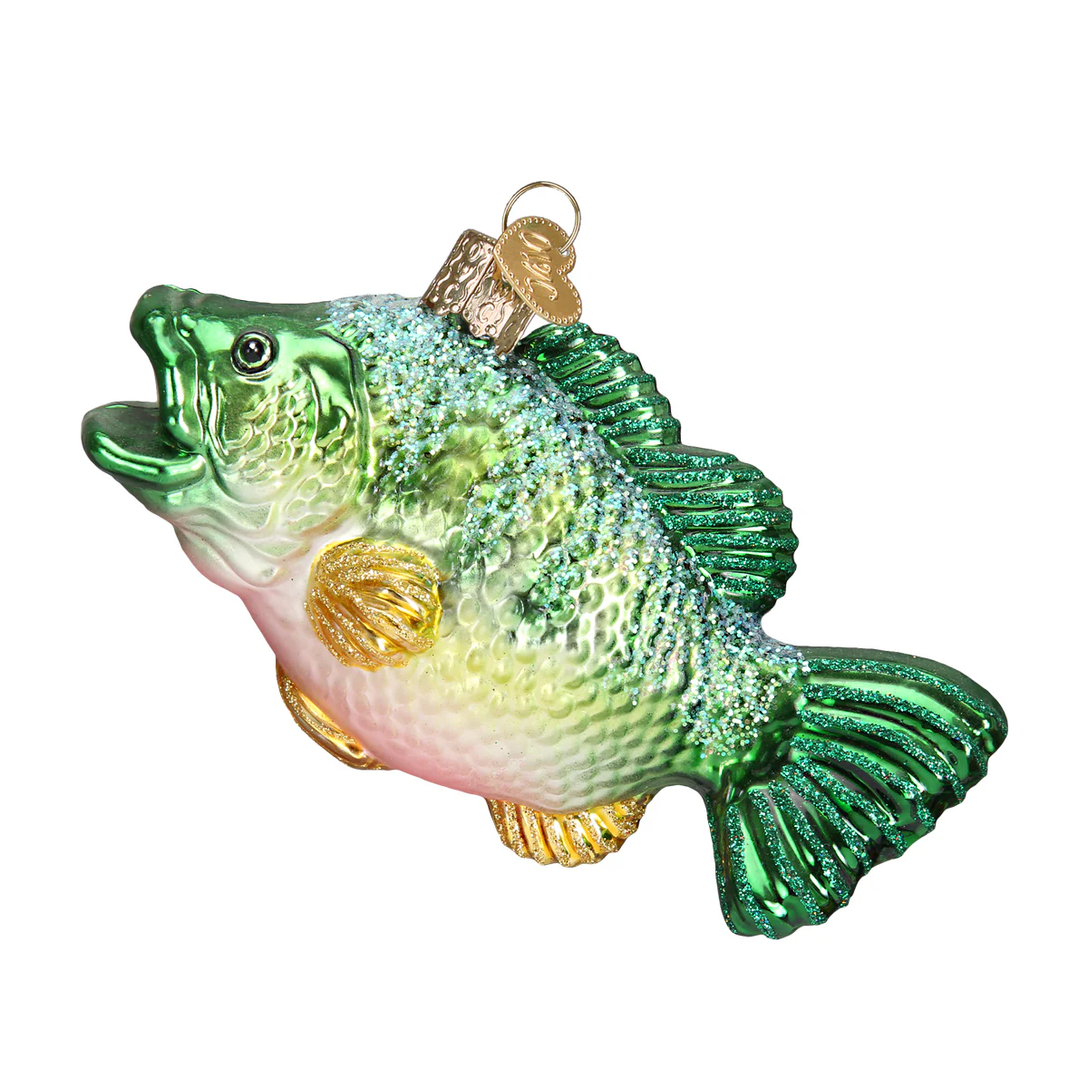 Large Mouth Bass Fish Blown Glass Hanging Tree Ornament by Old World Christmas