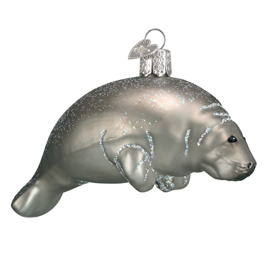 Manatee Blown Glass Tree Ornament by Old World Christmas