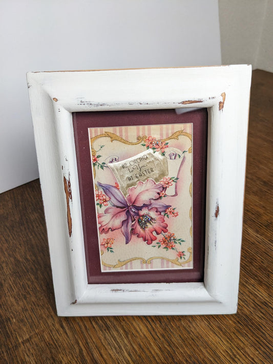 1900's Vintage Framed Easter Postcard for Easter Decorating and Adult Easter Basket Gifts
