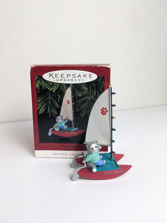 Vintage Hallmark 1994 Kitty's Catamaran Christmas Ornament