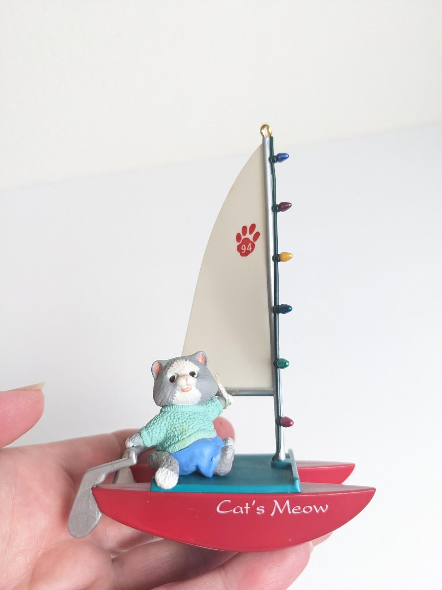 Vintage Hallmark 1994 Kitty's Catamaran Christmas Ornament