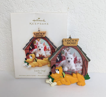 Disney Pluto 'Lucky Dog!' Picture Frame Christmas Ornament