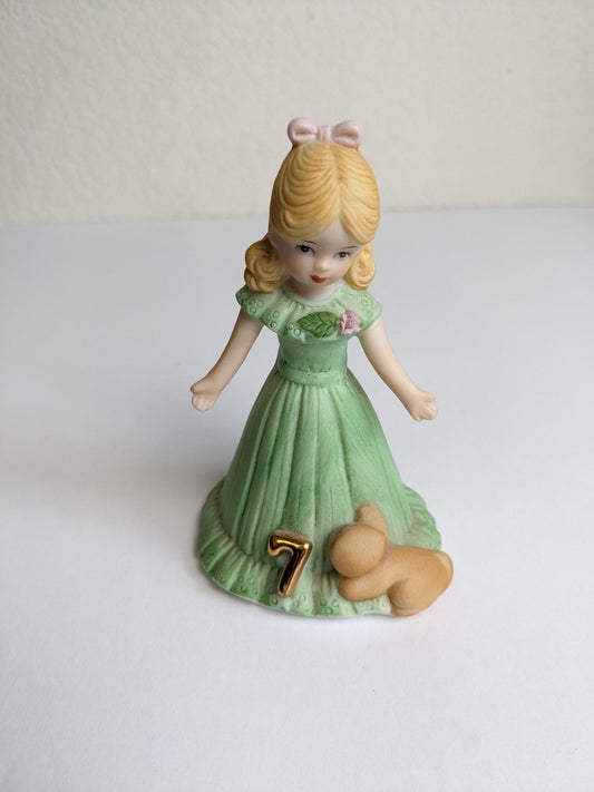 Vintage Growing Up Seventh Birthday Girls Figurine