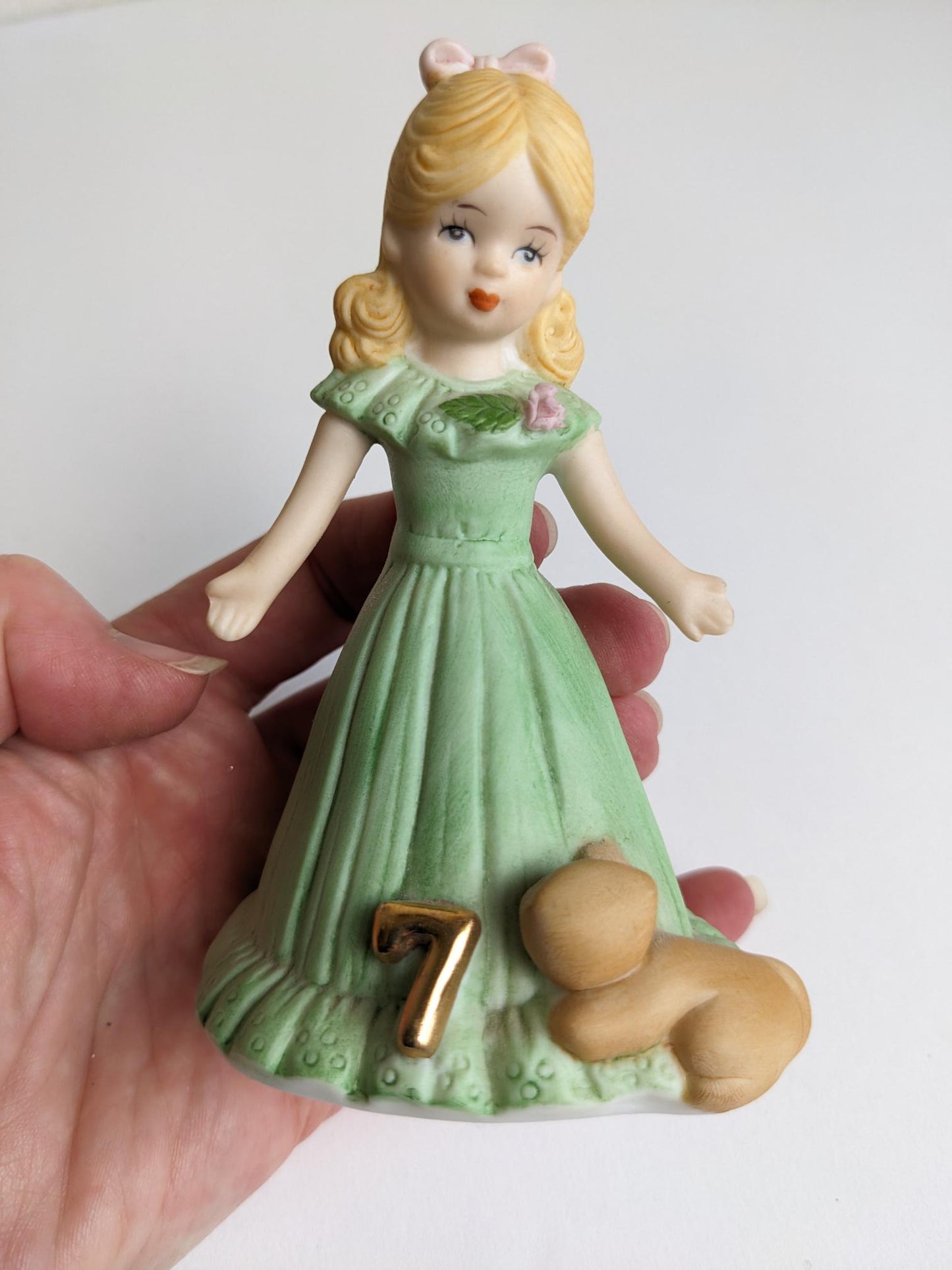 Vintage Growing Up Seventh Birthday Girls Figurine