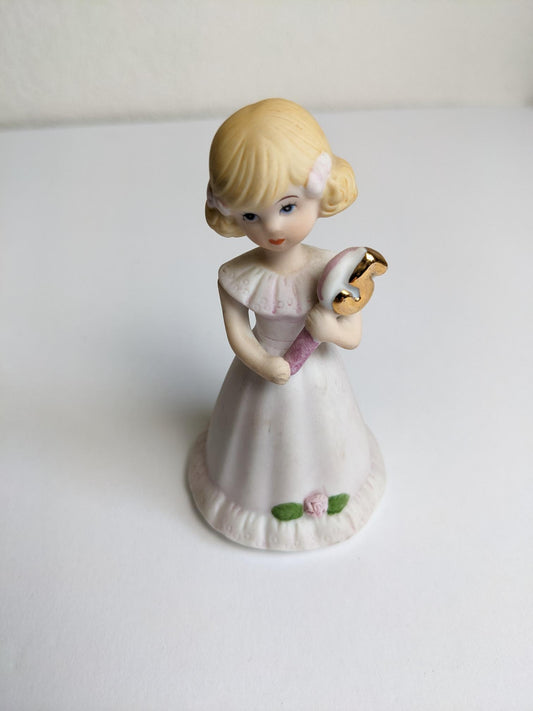 Vintage Growing Up Fifth Birthday Girls Figurine