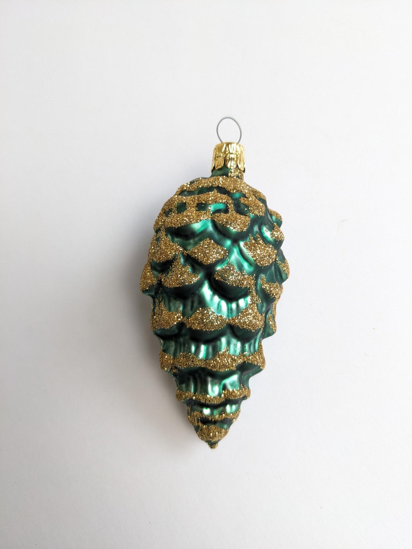 Vintage Green Pinecone Christmas Ornament