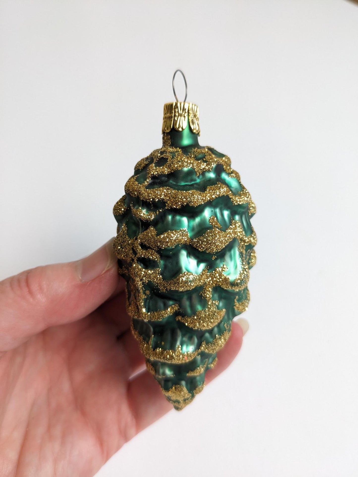 Vintage Green Pinecone Christmas Ornament