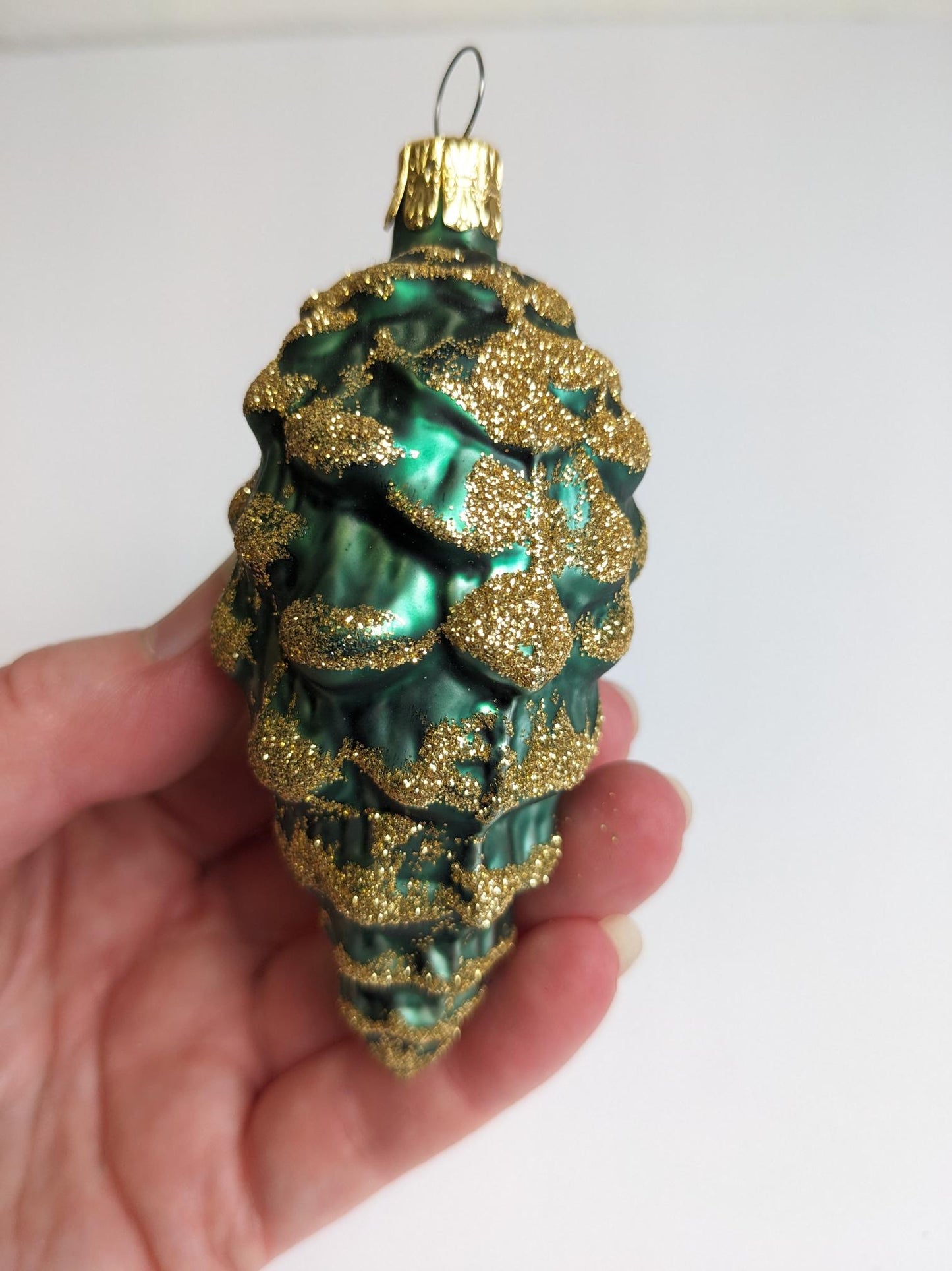 Vintage Green Pinecone Christmas Ornament