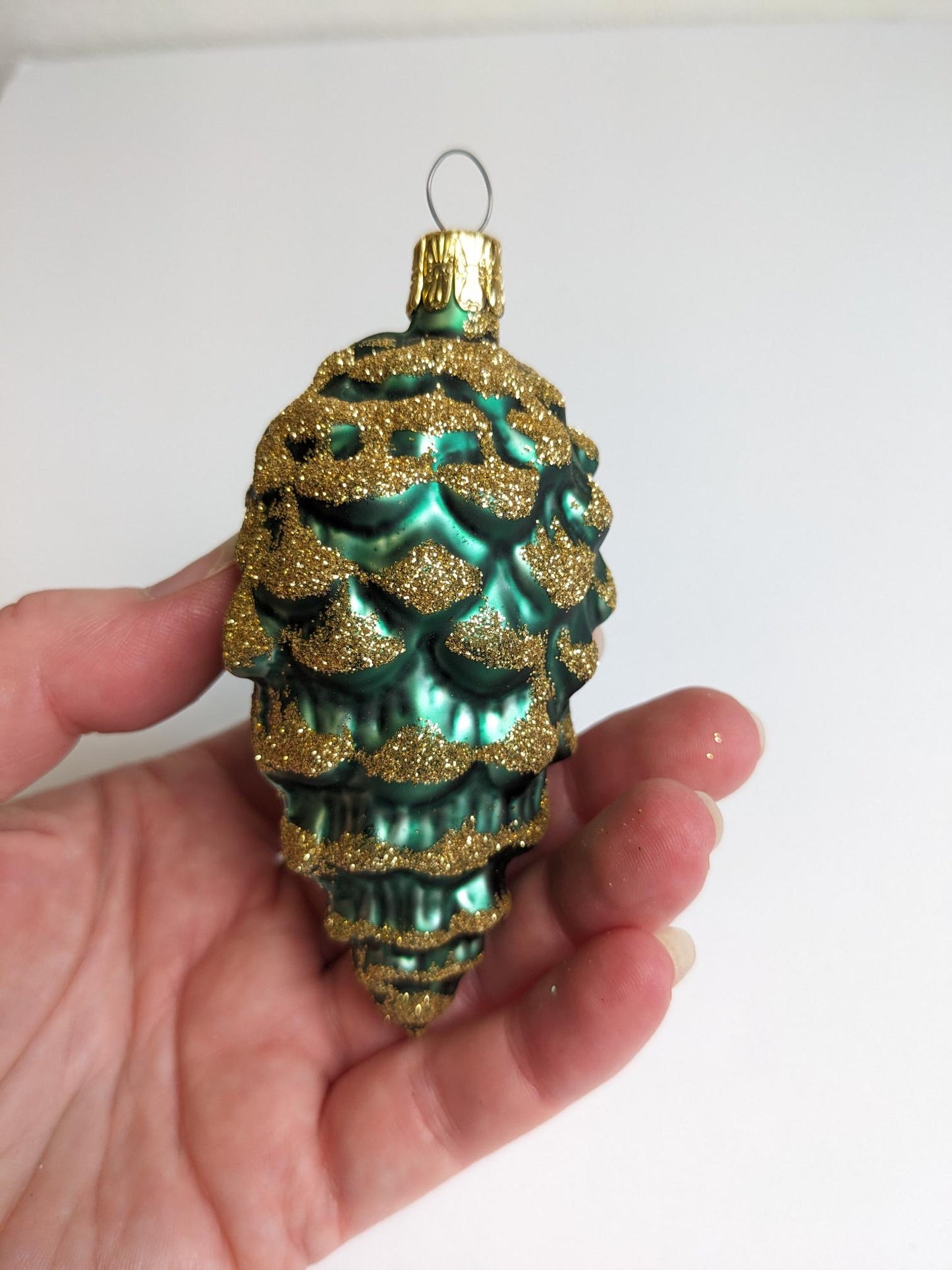 Vintage Green Pinecone Christmas Ornament