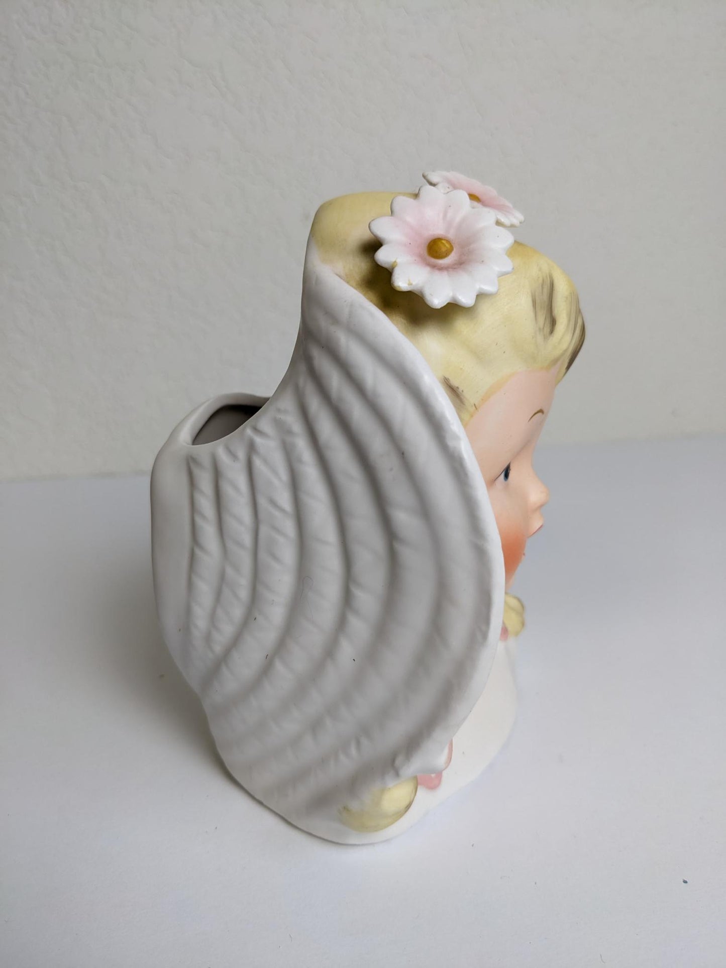 Vintage Rare Enesco Girl Planter Vase