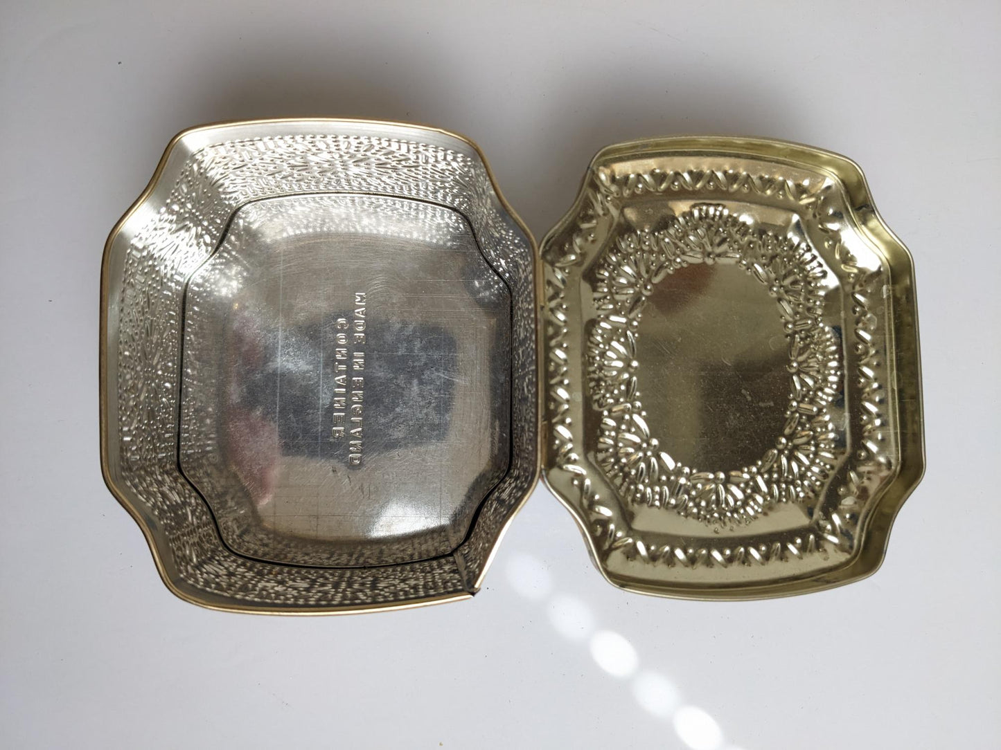 Vintage Rose Embossed Chest Tin Made in England