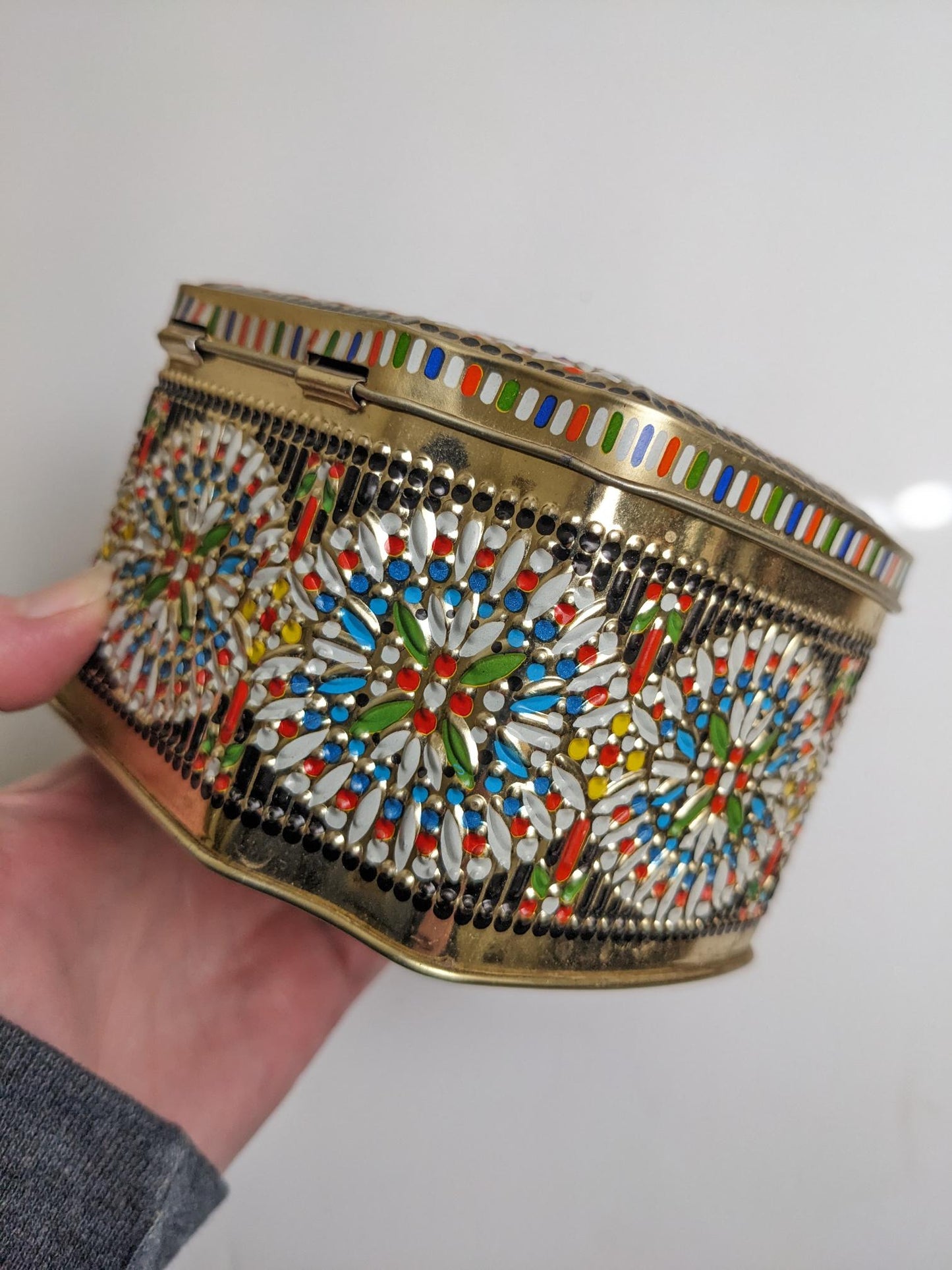 Vintage Rose Embossed Chest Tin Made in England